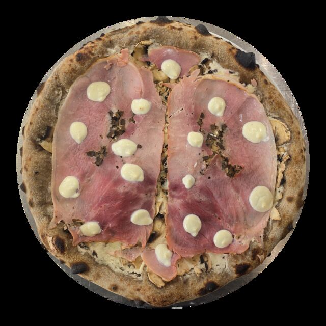 Avril La Tartufo - Base crème oignons confits, jambon à la truffe et huile de truffe