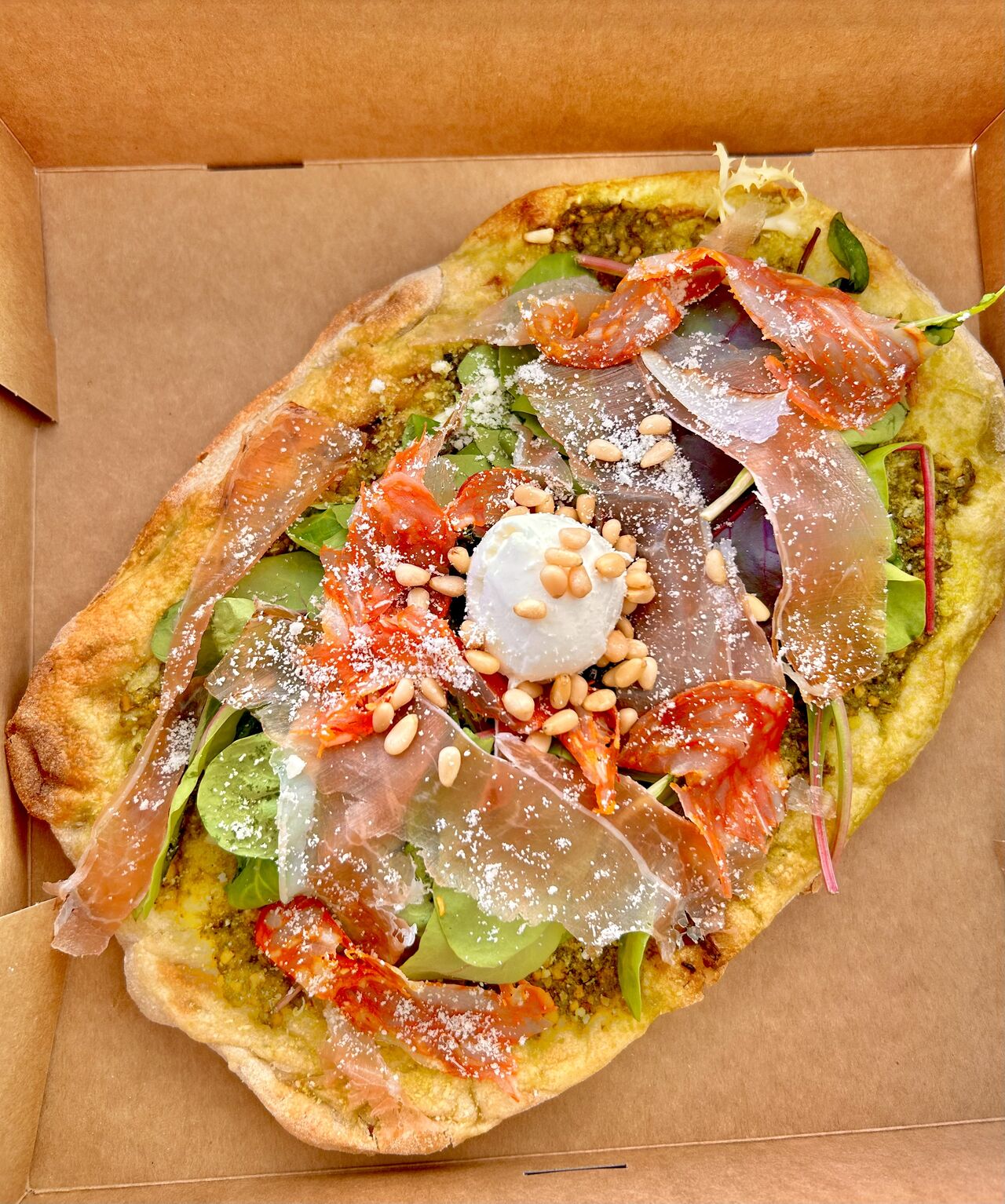 Pinsa Romana au pesto