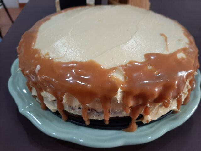 Tarta de calabaza con dulce de leche salado