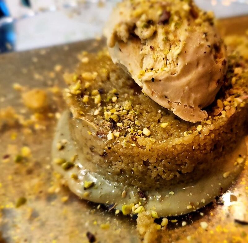 CUSCÚS A LA CREMA DE PISTACHO 