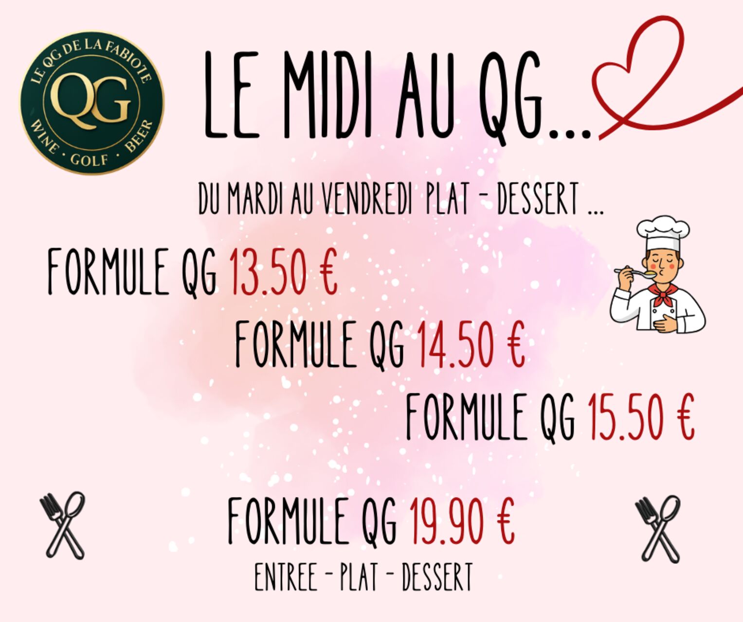 Les formules midis du QG