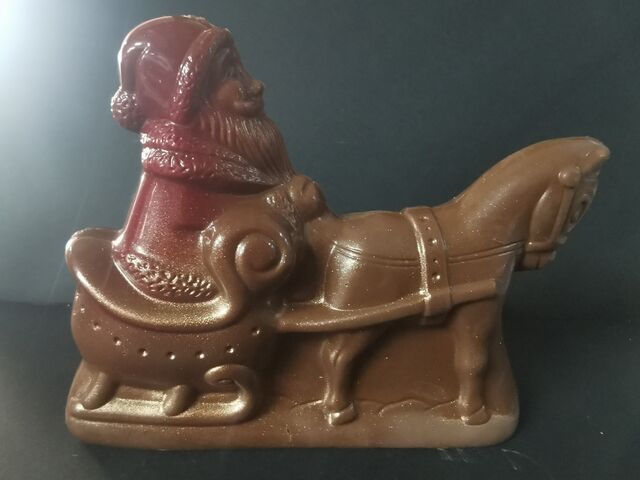 Père Noël avec traineau (14 cm x 10 cm)