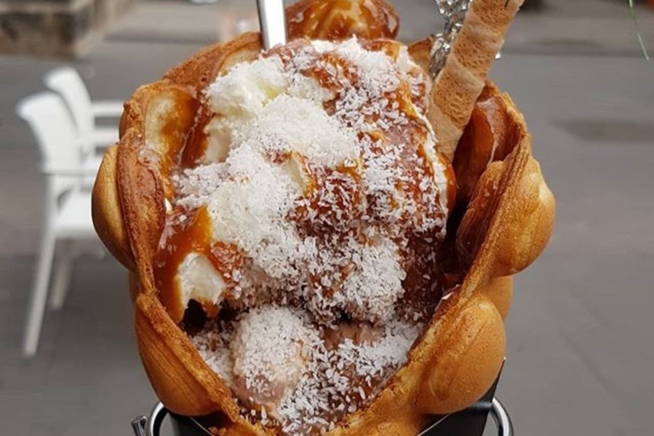 BUBBLE WAFFLE CON COCO