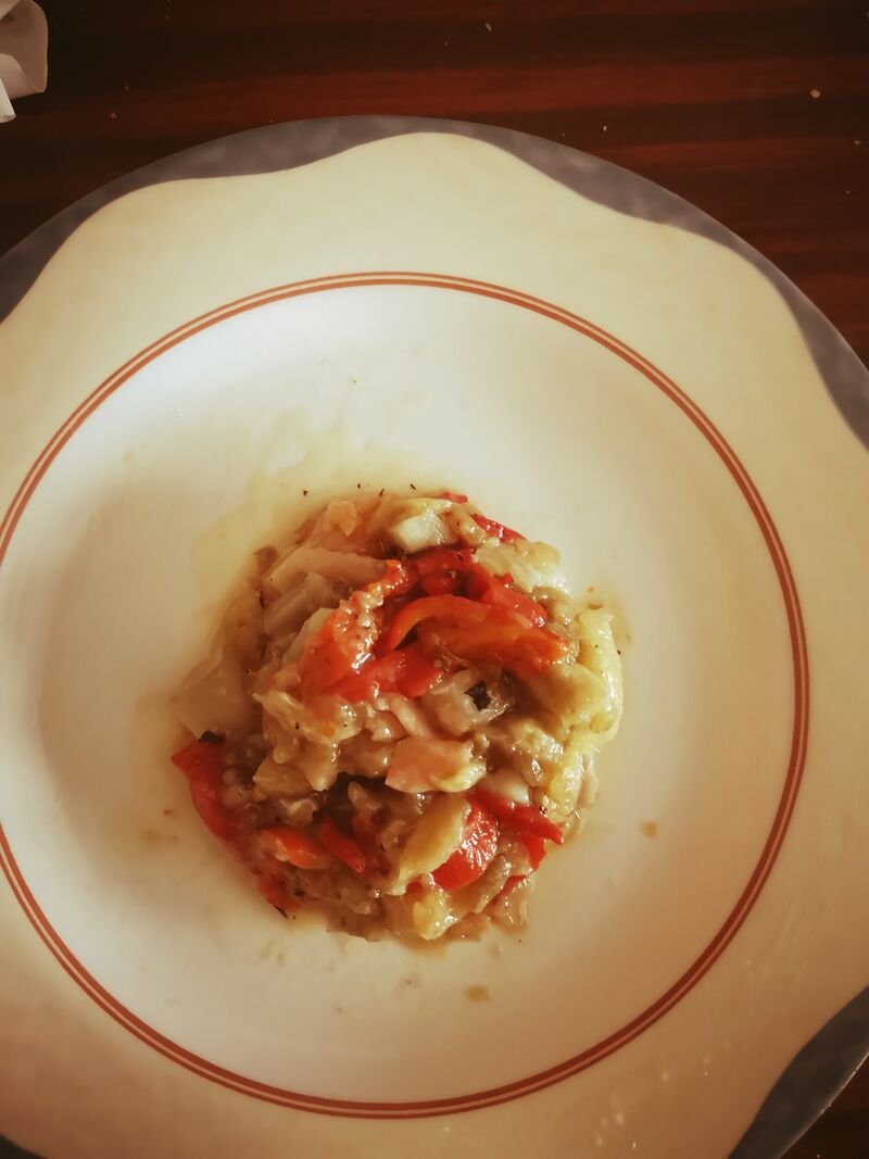 Tapa de pimientos y berengenas al horno