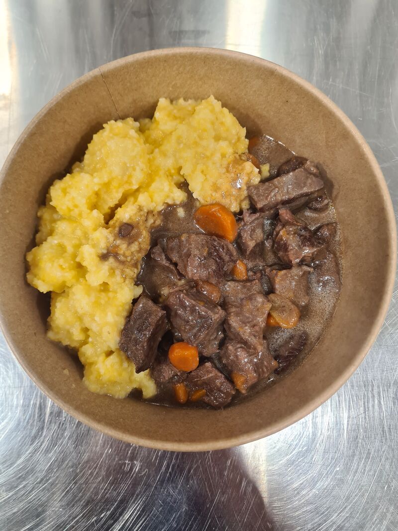 Bœuf bourguignon et polenta 
