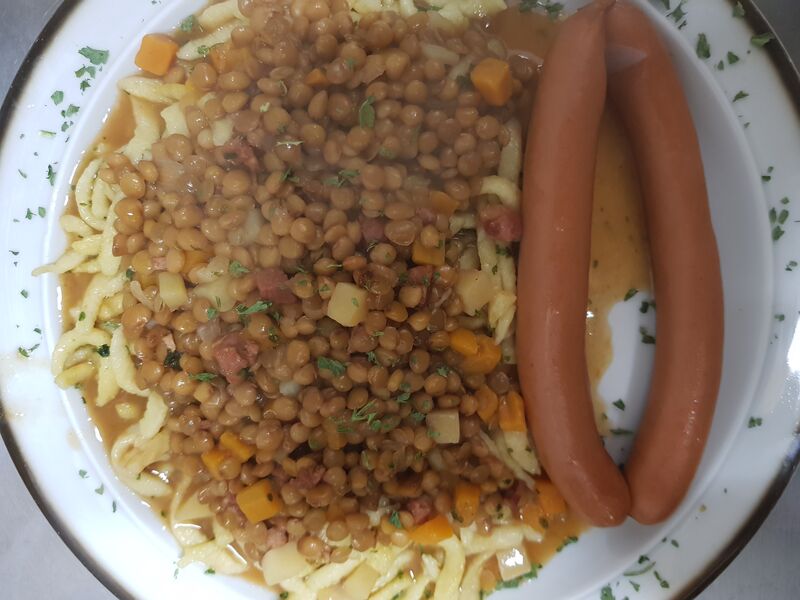 Linsen mit spätzle