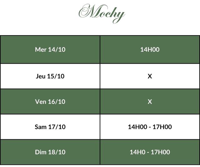 Mochy - Horaires