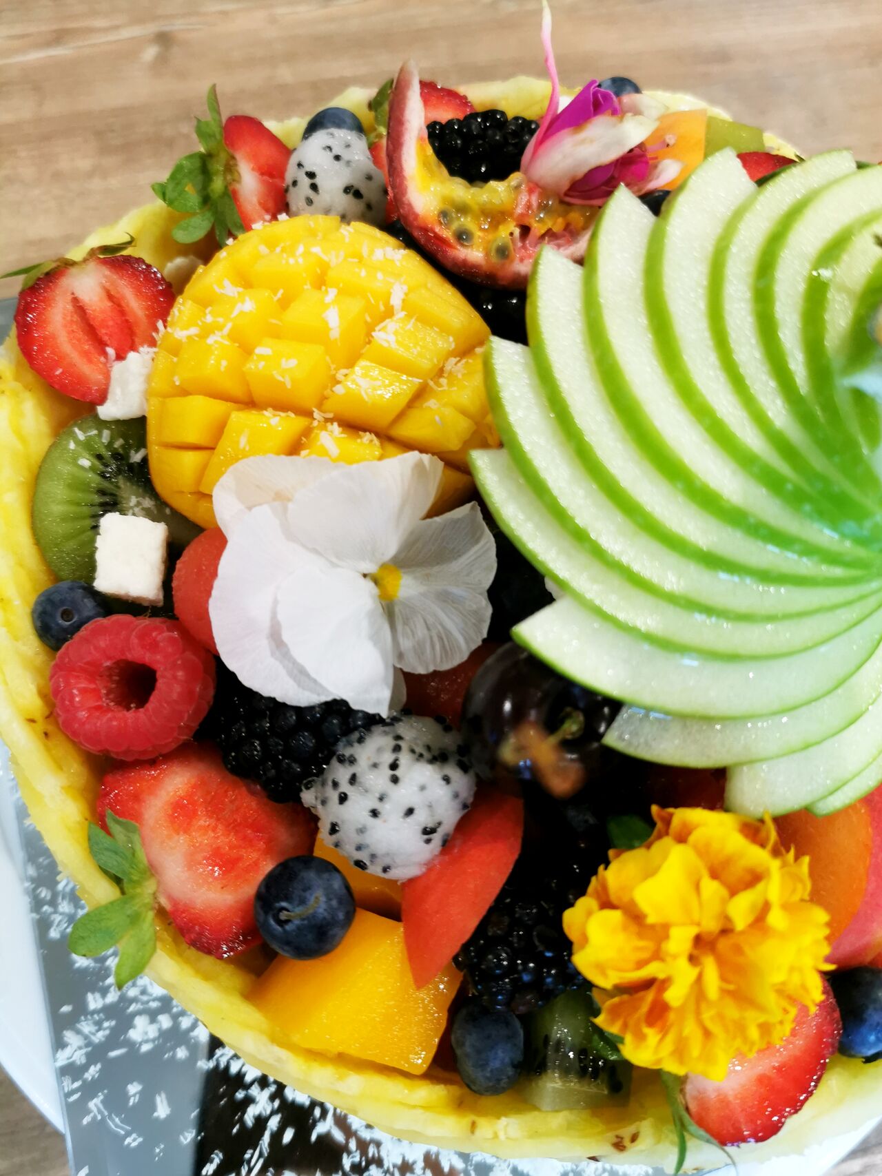 zoom sur la salade de fruits revisite grand format