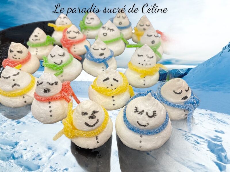 Meringues françaises avec scoubidou acidulés 