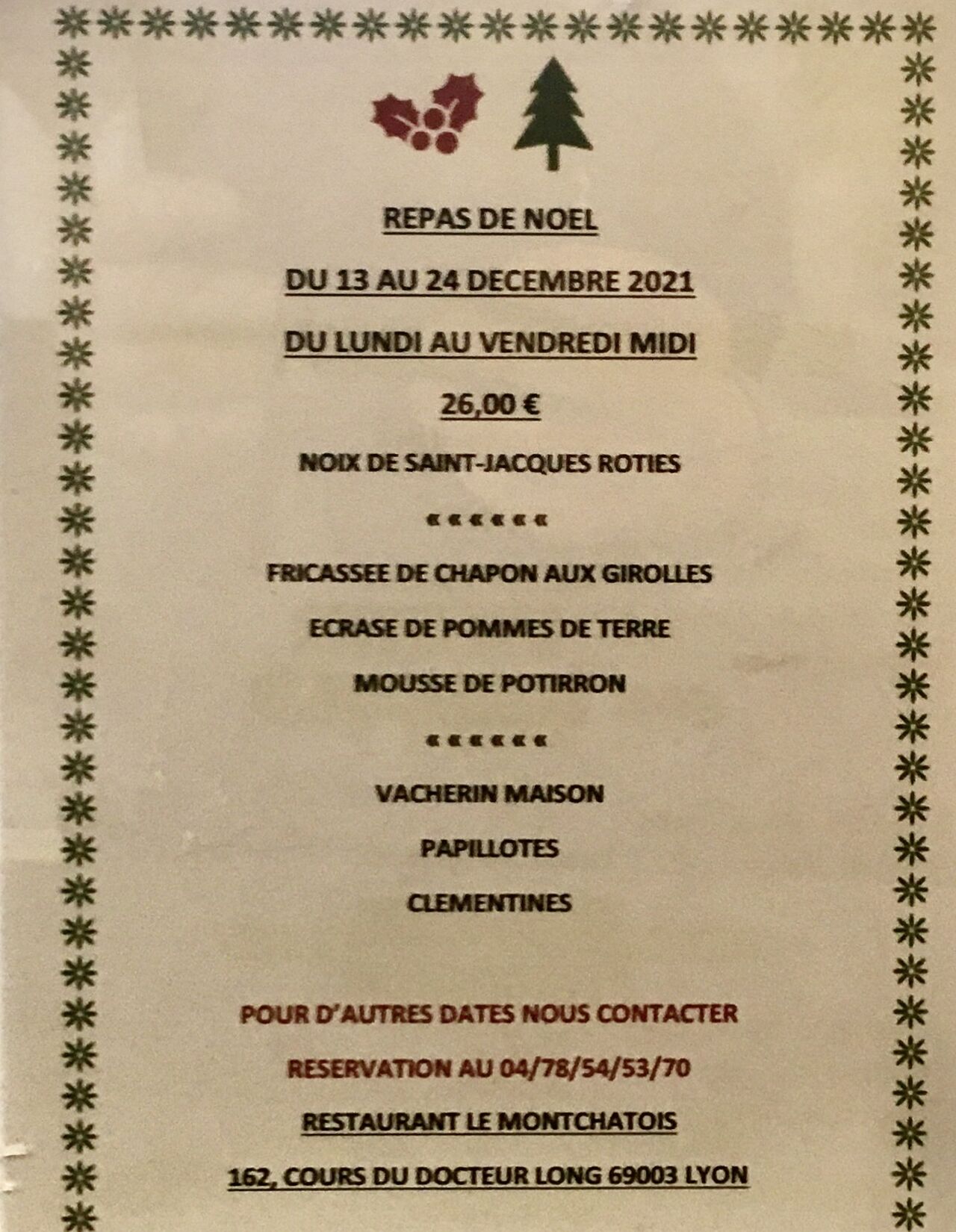 REPAS DE NOEL