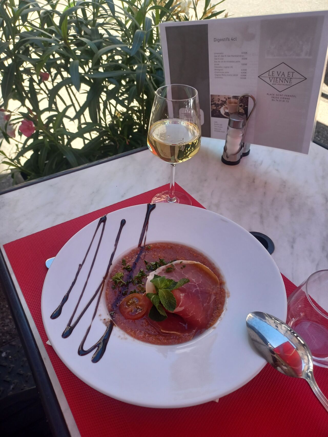 Gaspacho Andalou et jambon cru