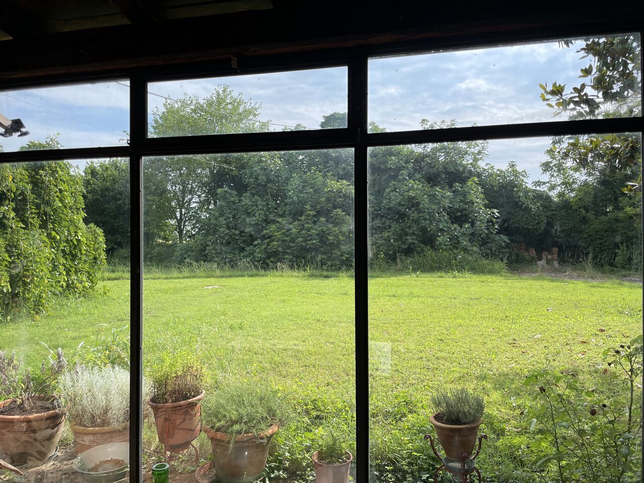 Veranda con vista giardino