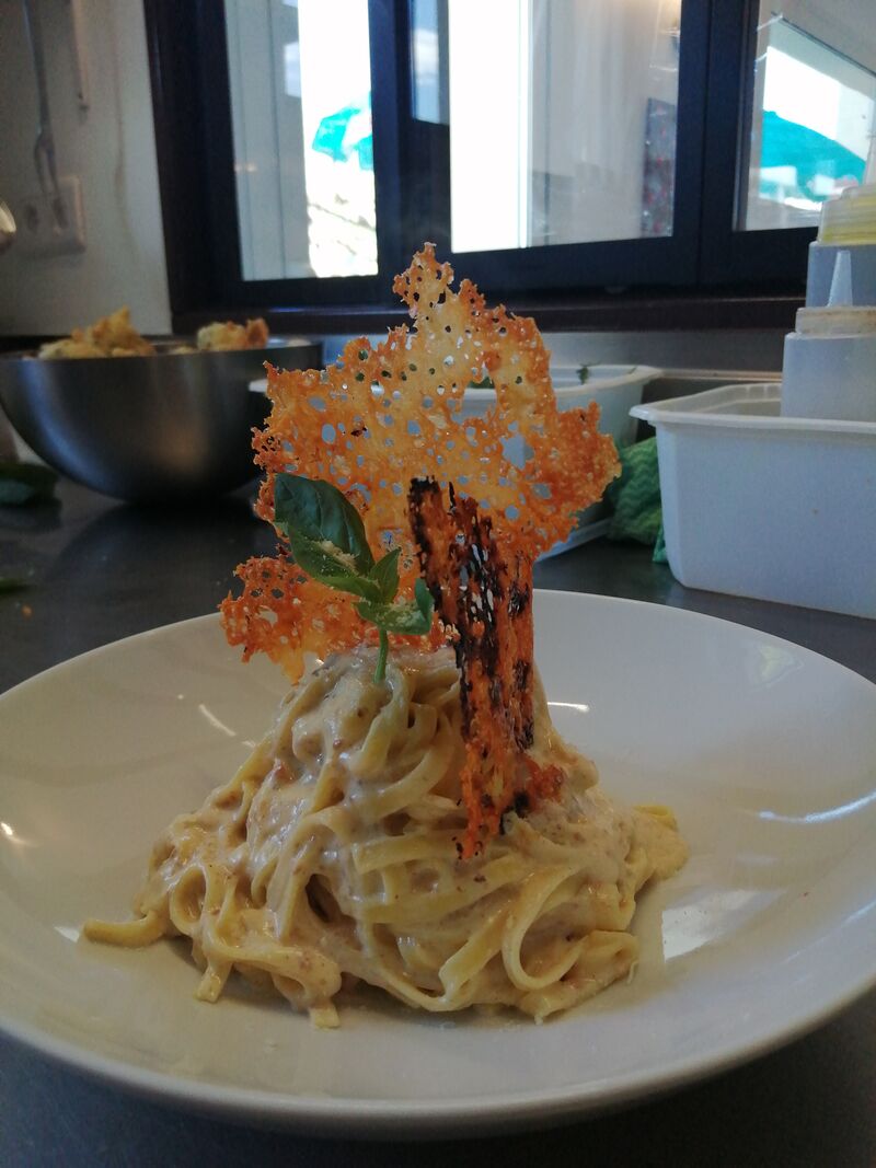 Linguine à la crème de jambon de Parme