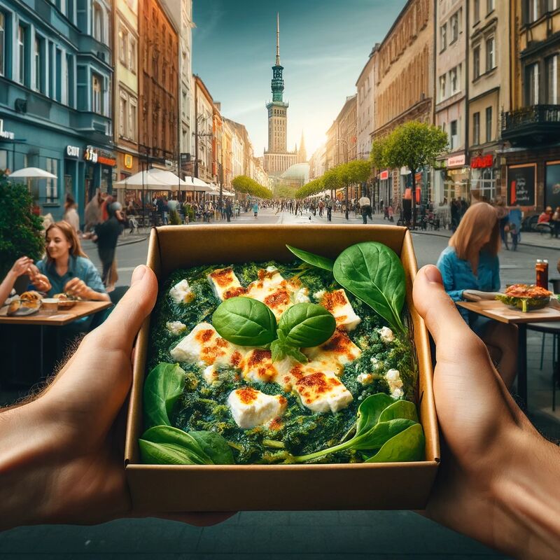 zapiekanka ze szpinakiem, serem feta i czosnkiem