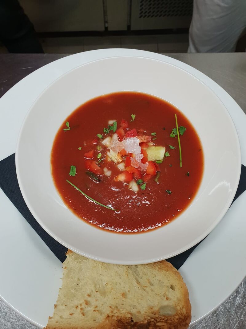 Homemade tomato soup waiting for you to refresh yourself in Dubrovnik!