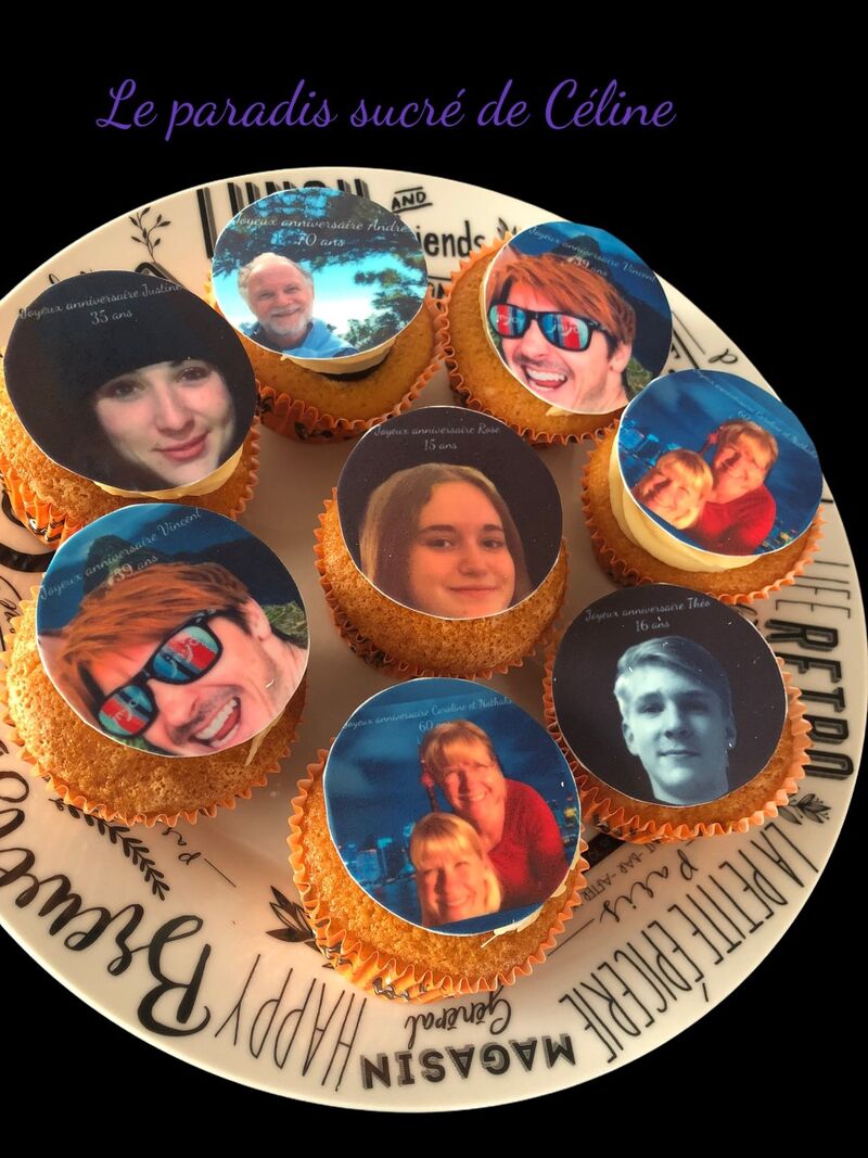 Cupcakes avec transfert en feuille de sucre !