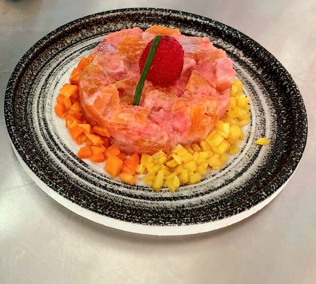 Gravelax de truite à la framboise