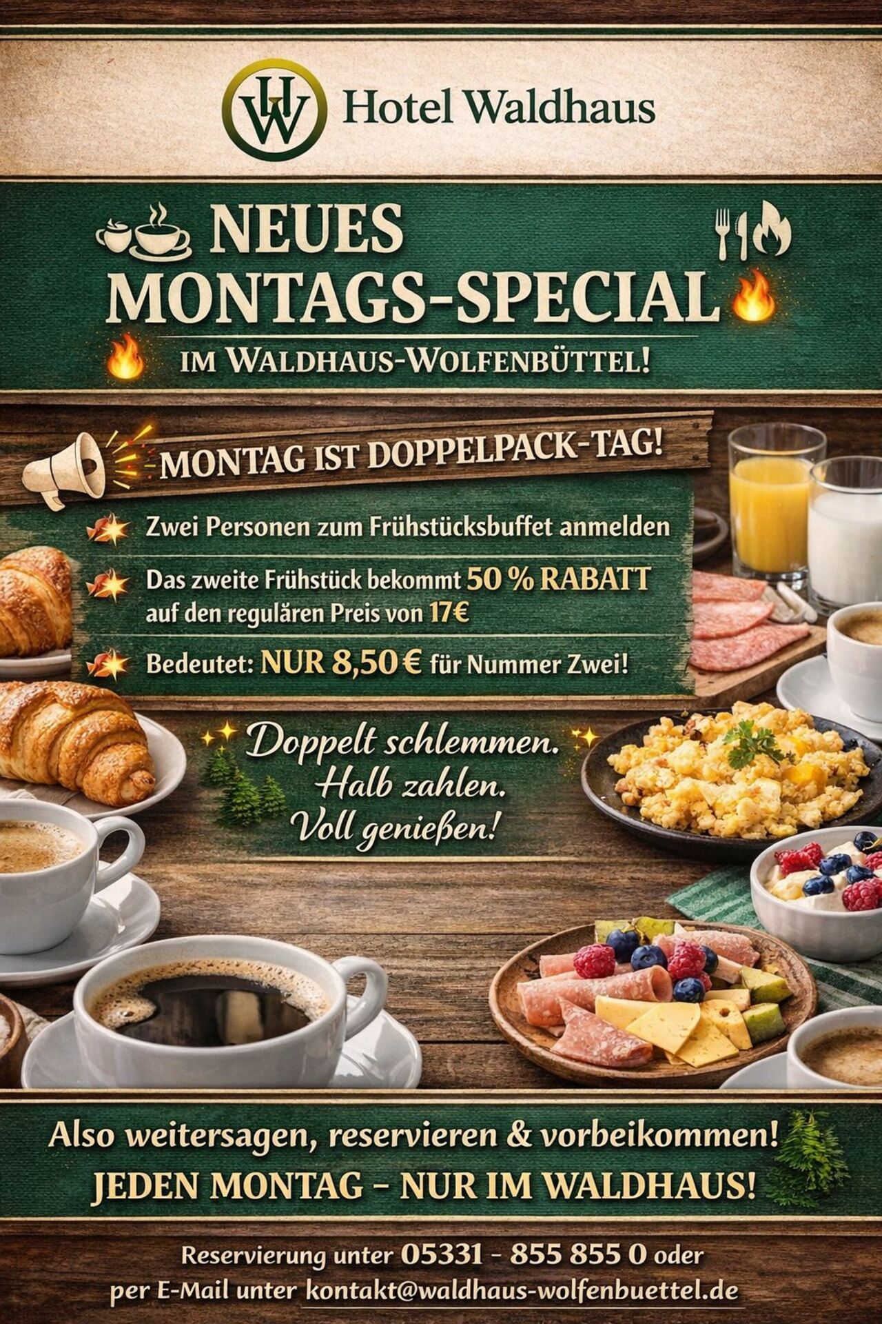 Frühstücksrabatt Aktion am Montag