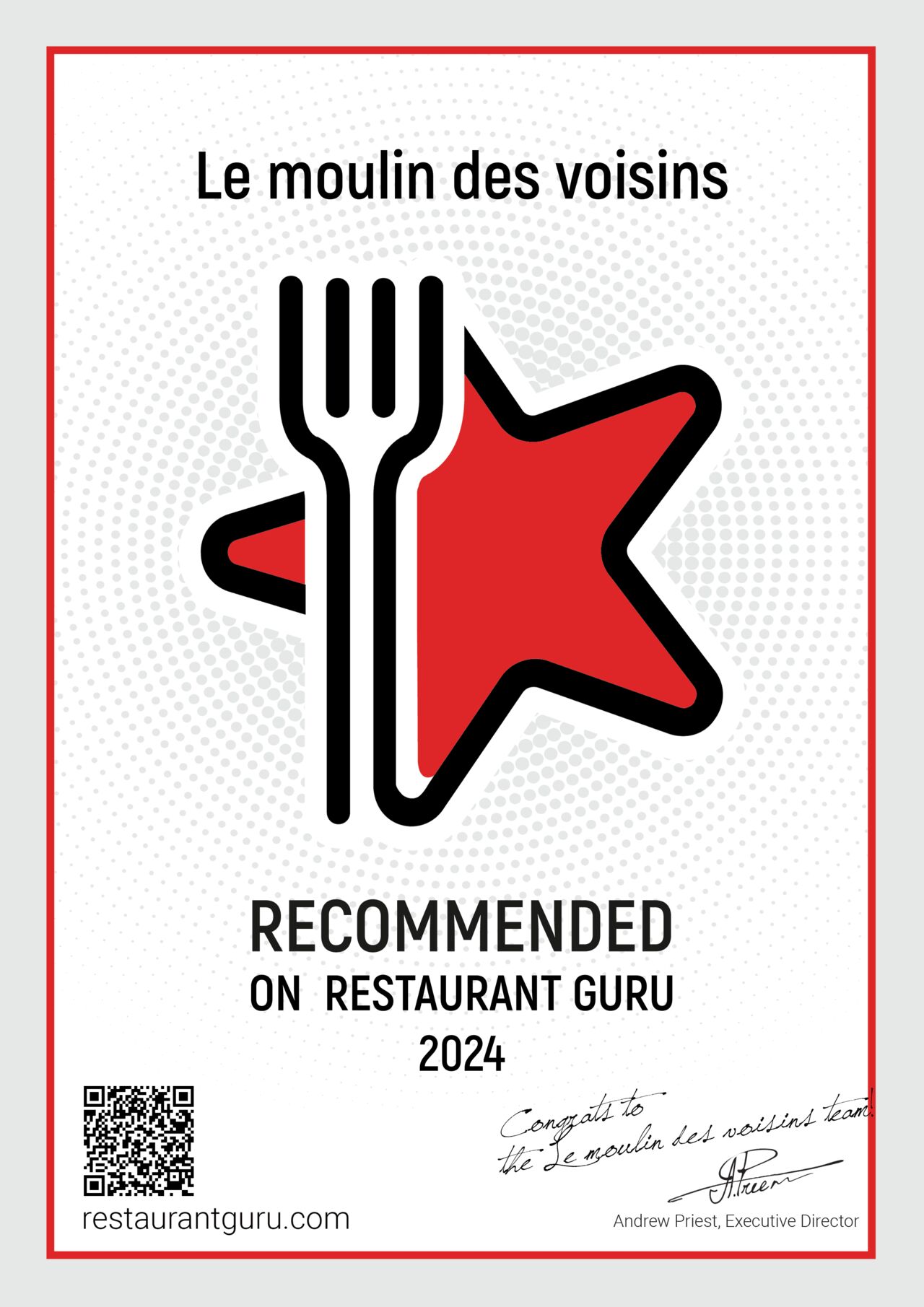 Récompense Restaurant Guru