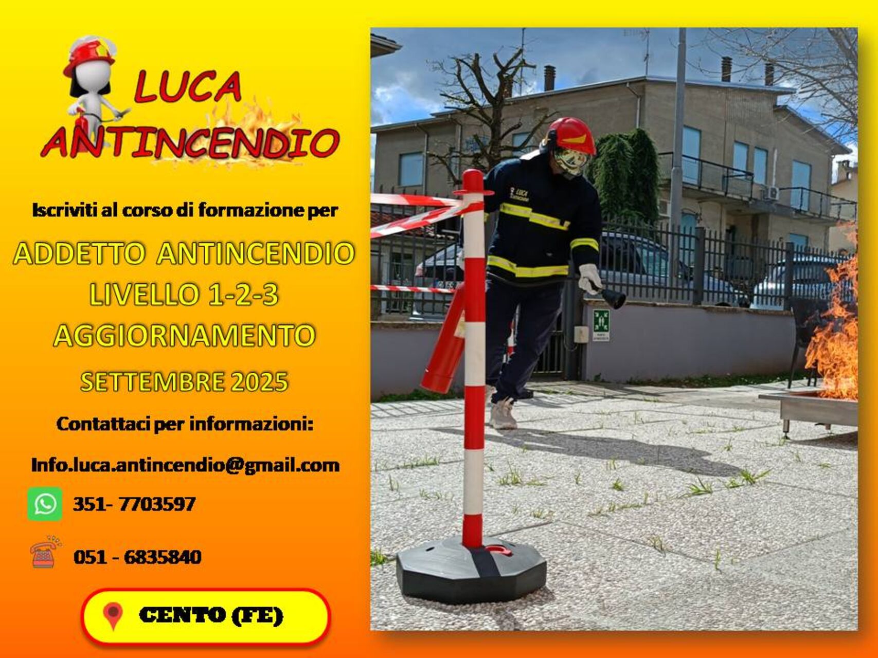 Corsi di formazione e aggiornamento per "Addetti Antincendio" Settembre 2025