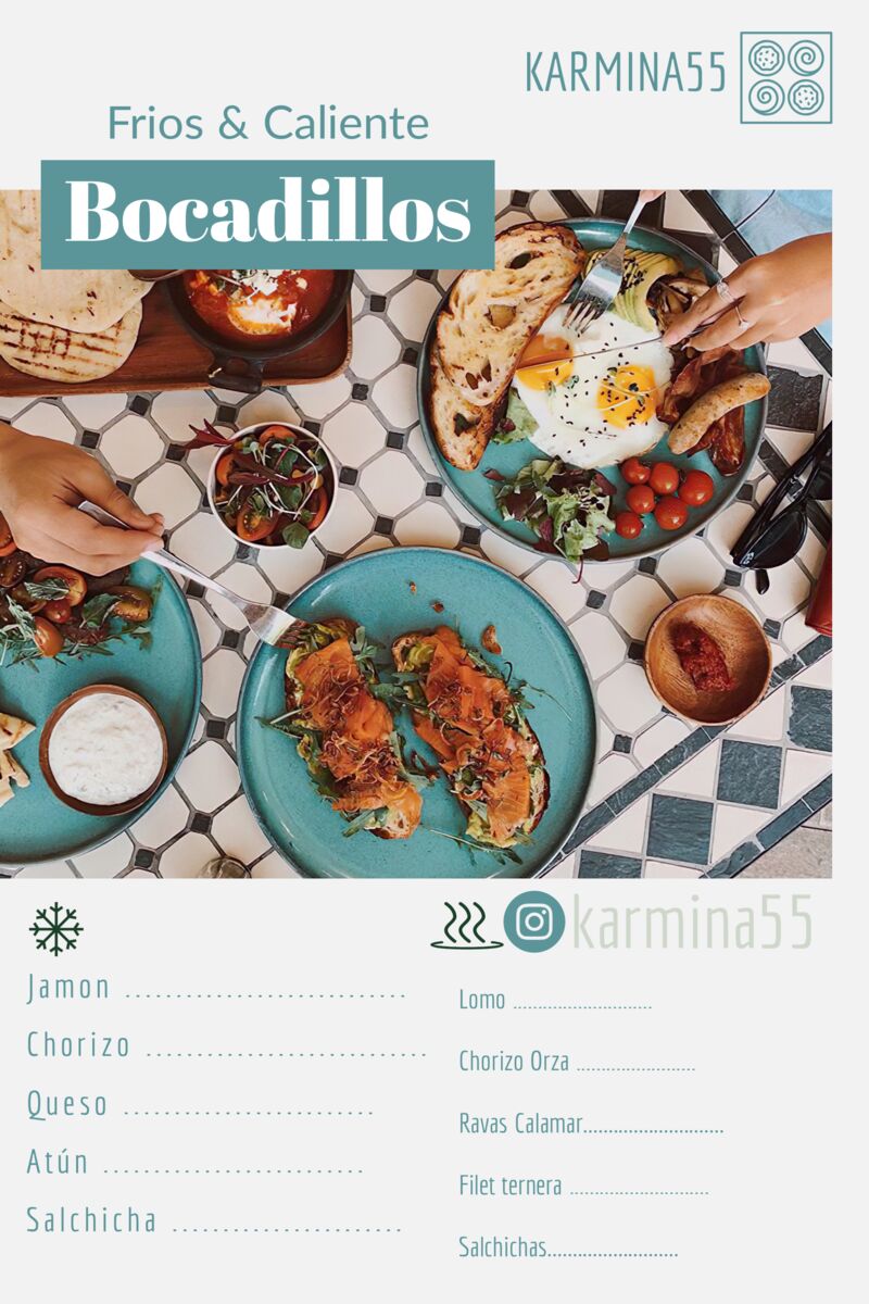 Si eres de los que picotean antes de cualquier comida!! Pues aqui tenemos los mejores Bocadillos!!