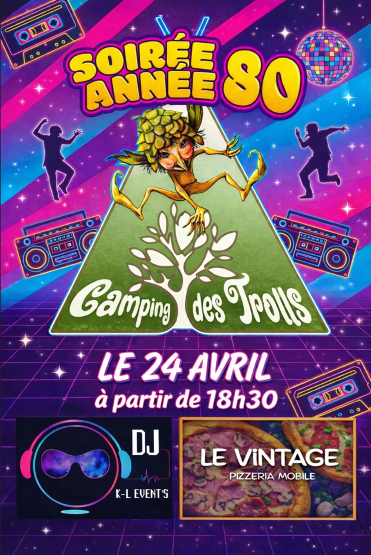 Soirée année 80 au camping des Trolls à partir de 18h30