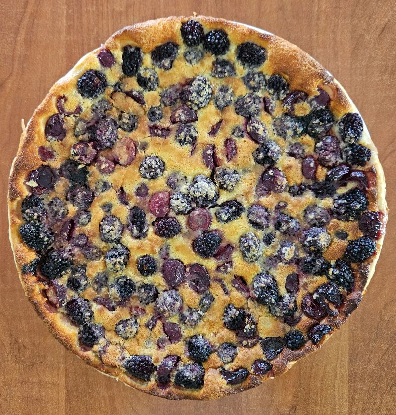 Tarte fruit rouge façon Crumble ( mûres, cerises )