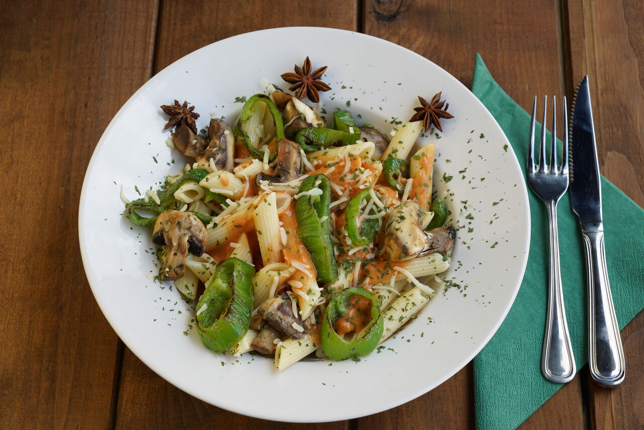 Espirale Alhambra : Fusilli met champignons in gerookte saus