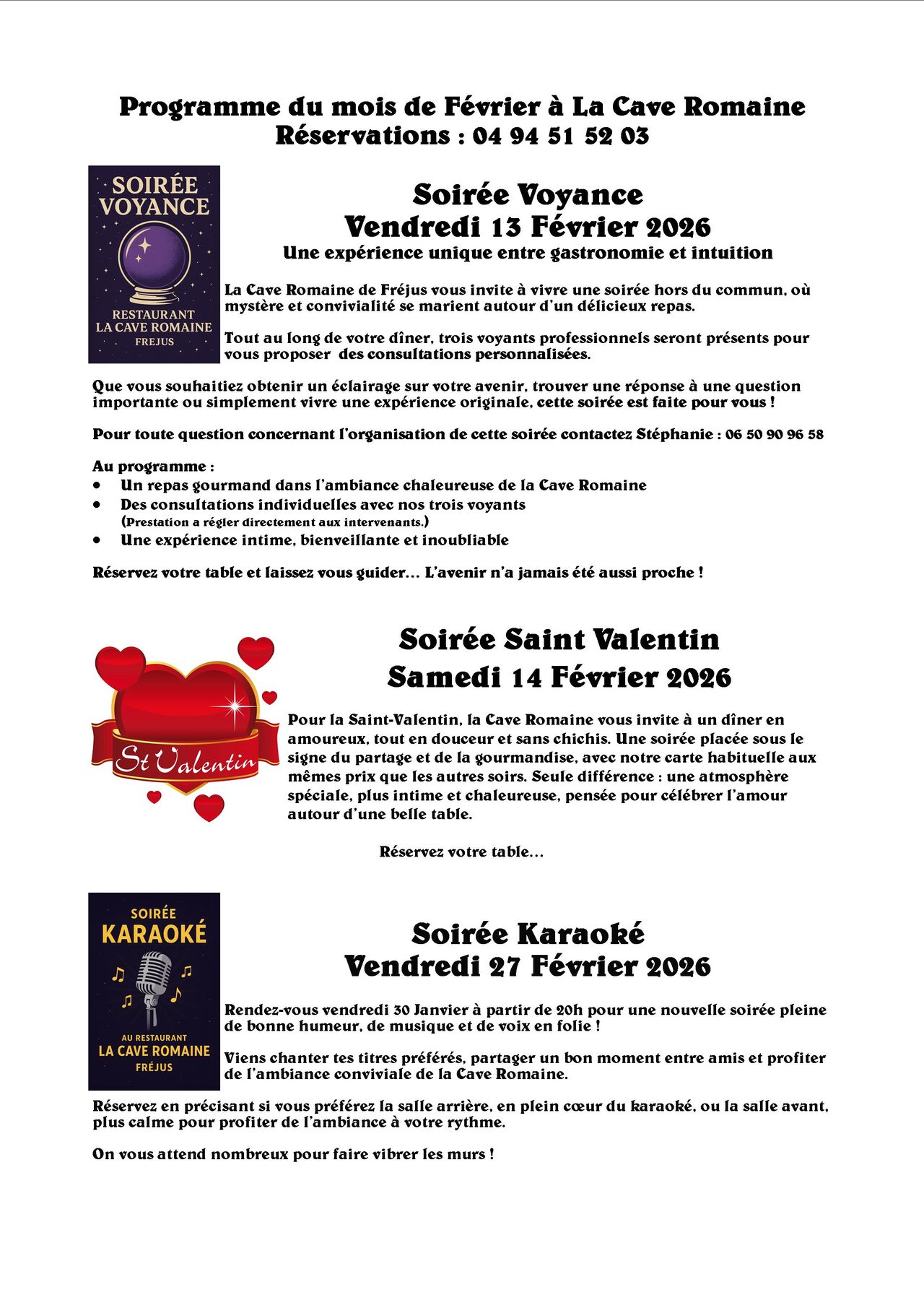 Programme de Février 2026