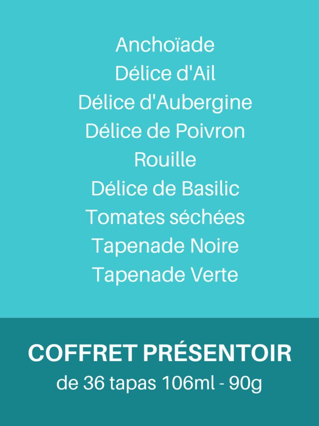 COFFRET PRÉSENTOIR 36 sauces 90g - 106ml