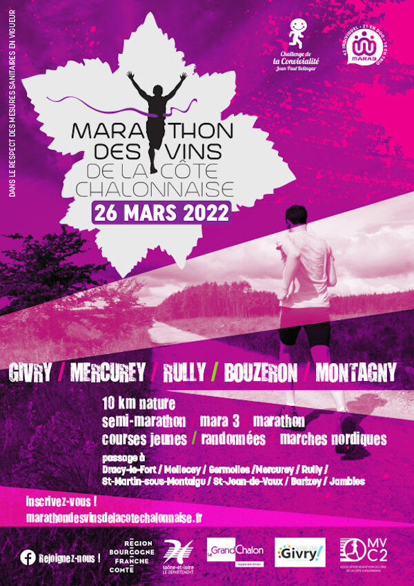 Partenaire du Marathon des Vins de la Côte chalonnaise du 24 au 27 mars 2022