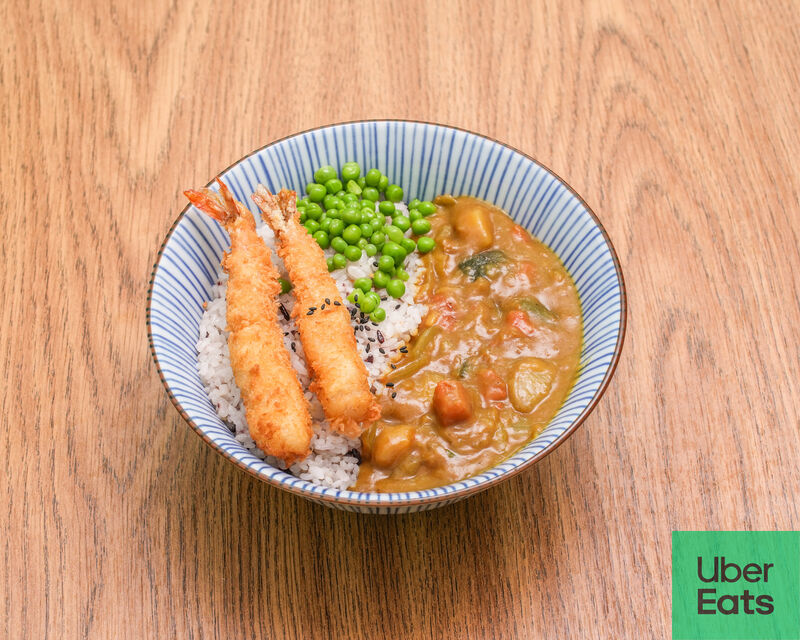 riz au curry avec crevettes frites