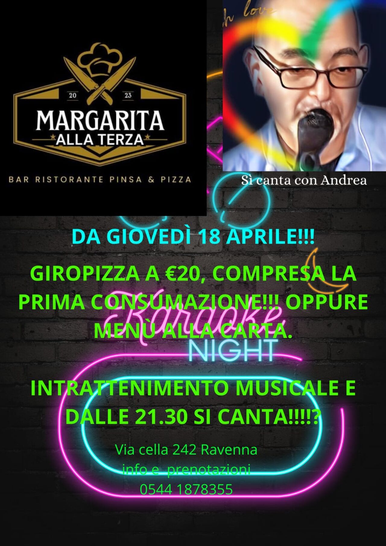 Giovedì karaoke e giropizza