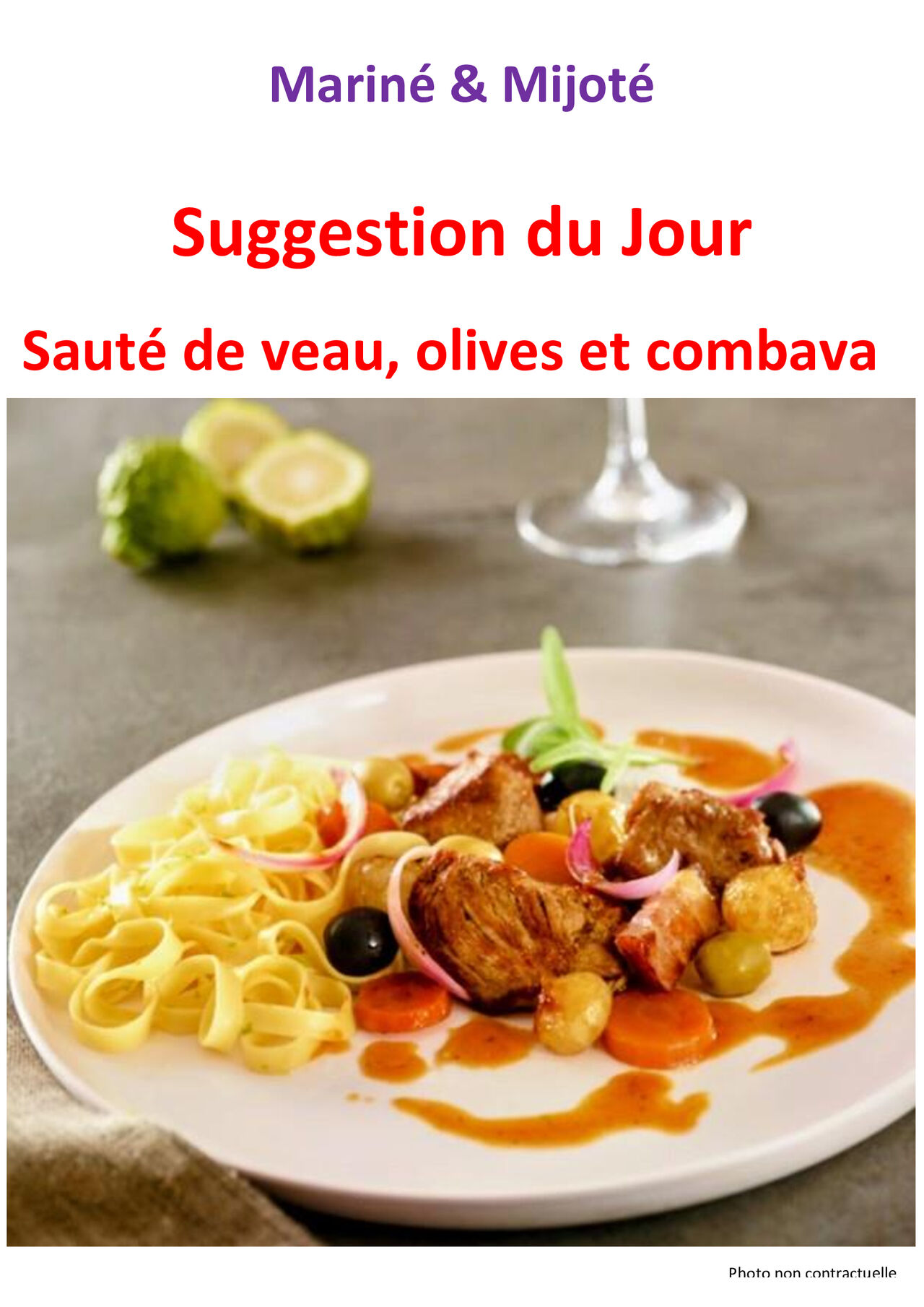 Suggestion du jeudi 23 avril 2026