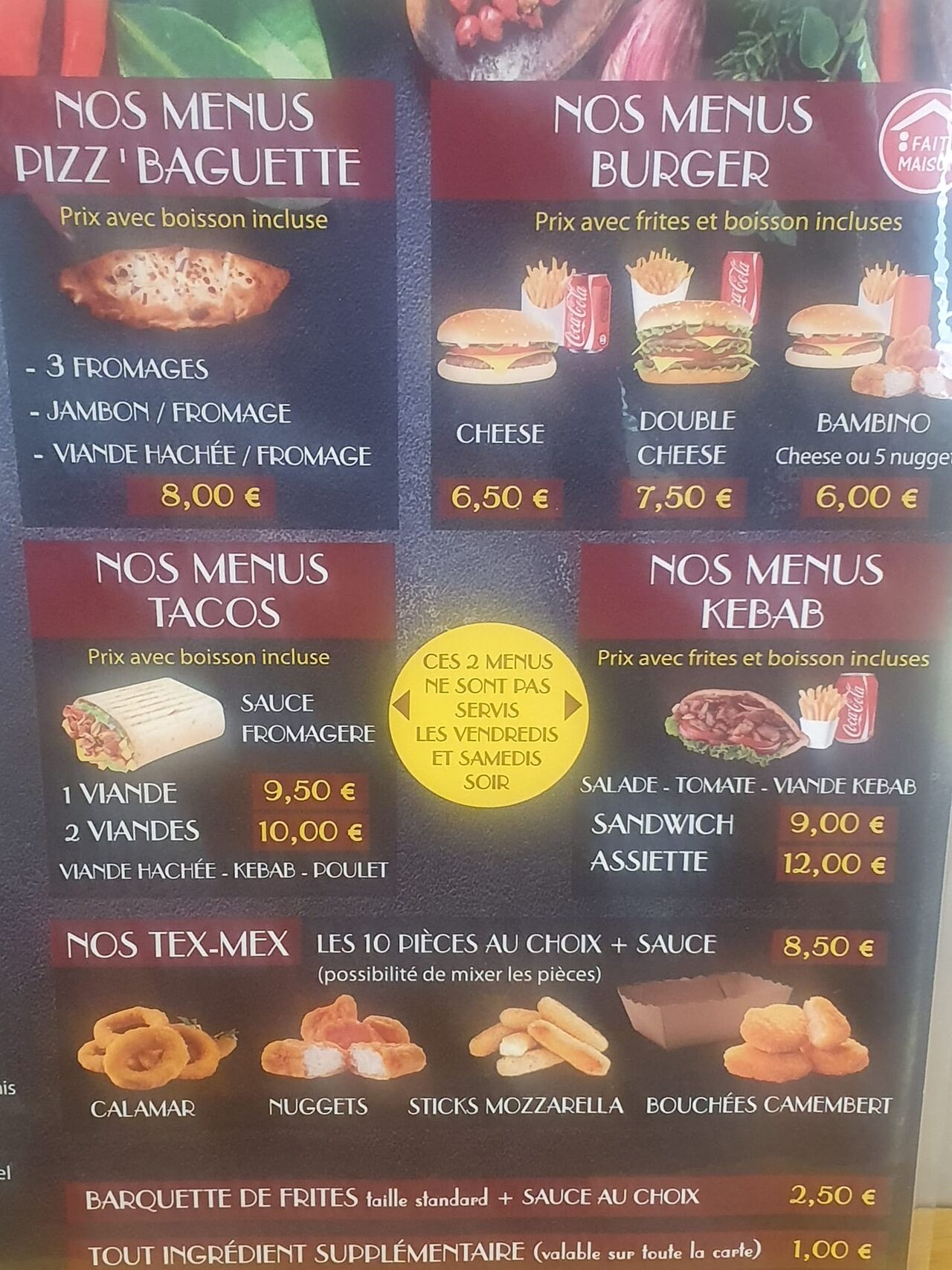 Nos menus
