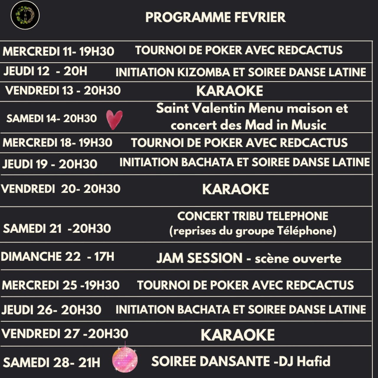 Programme février 2026