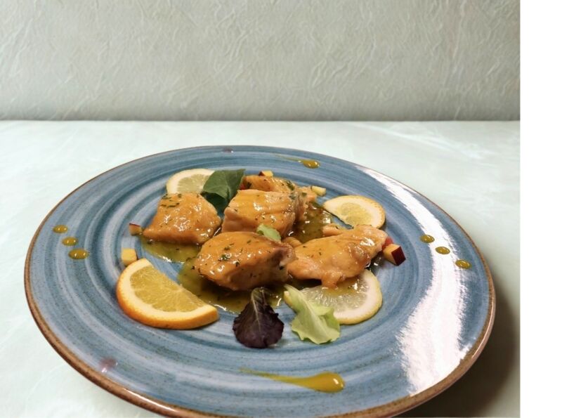 Trancio di salmone all'arancia 