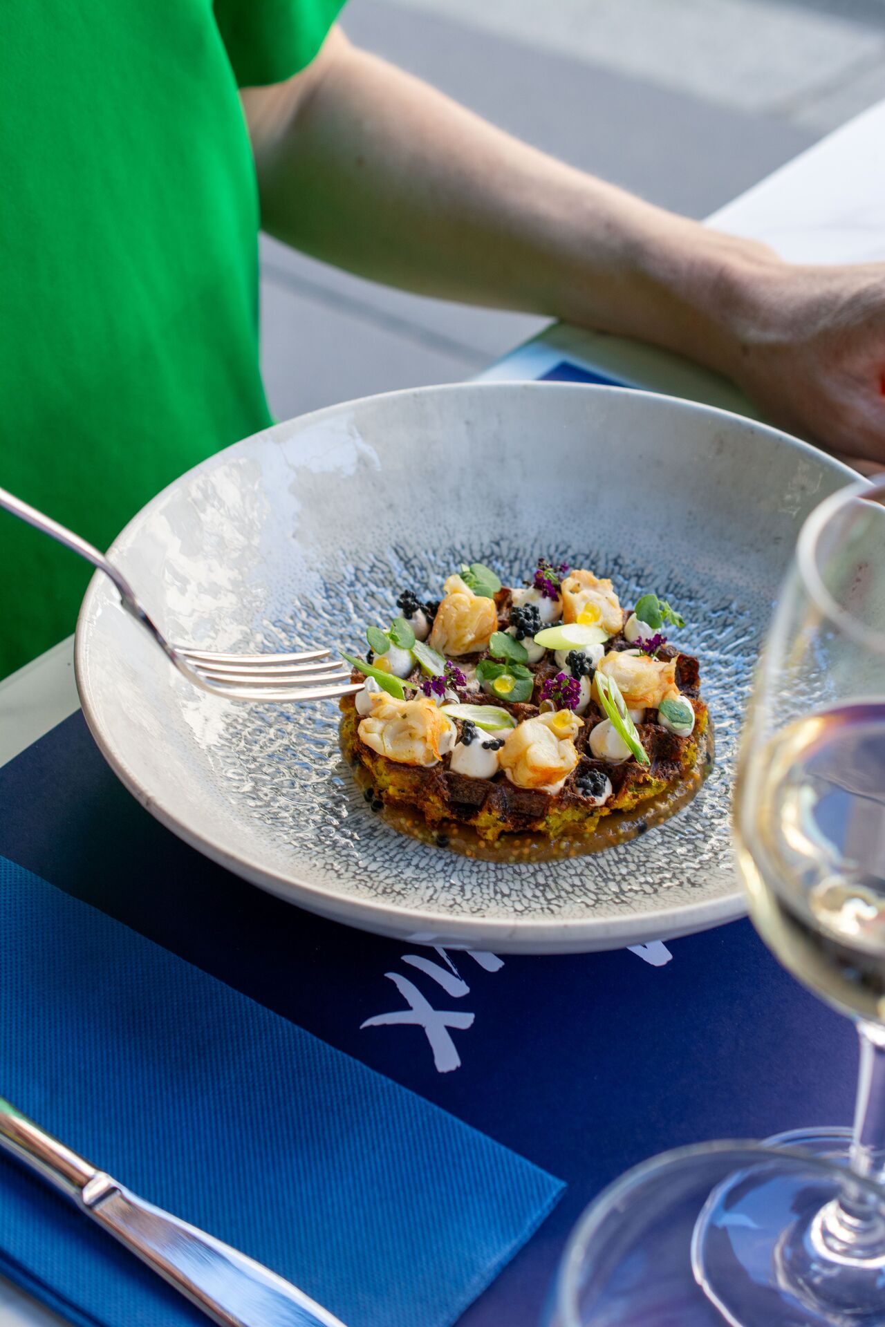 Gaufrette aux oursins