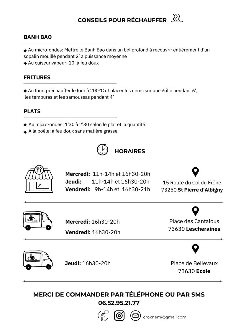 Horaires et emplacement