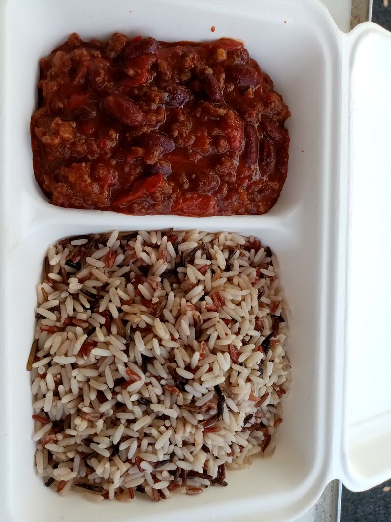 Chili con carne et 3 riz