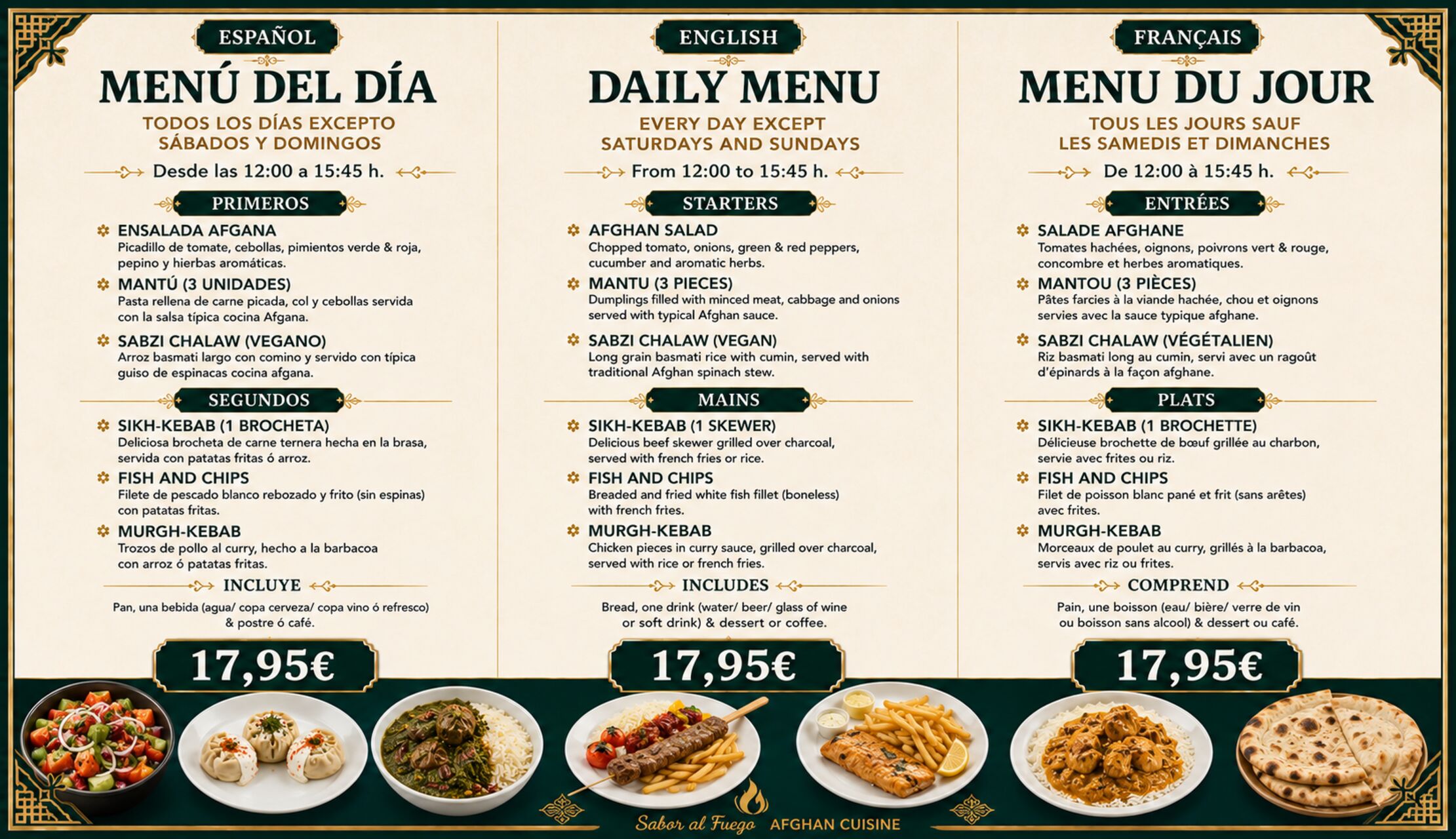 MENU DEL DIA