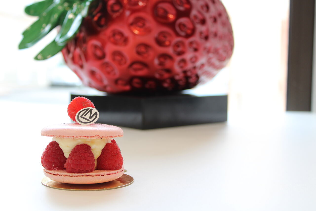 Macaron framboise vanille