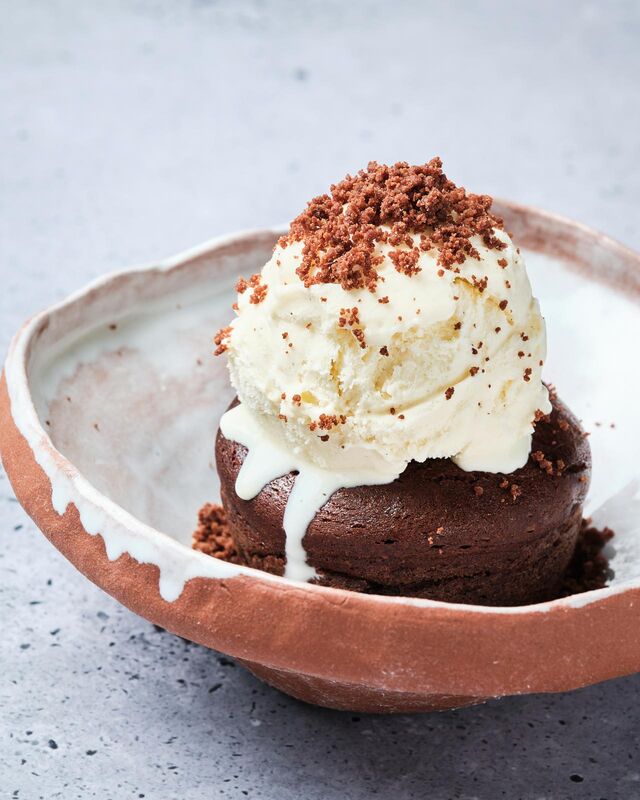Coulant de chocolate con helado