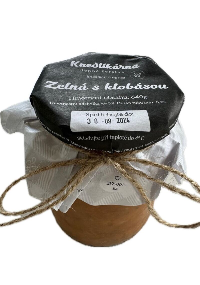 Zelná s klobásou / 640g / 110,-Kč
