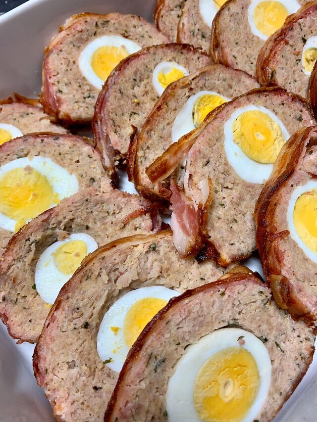 Vleesbrood spek en ei