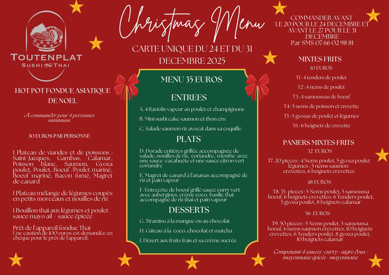 menu noel et nouvel an 2025