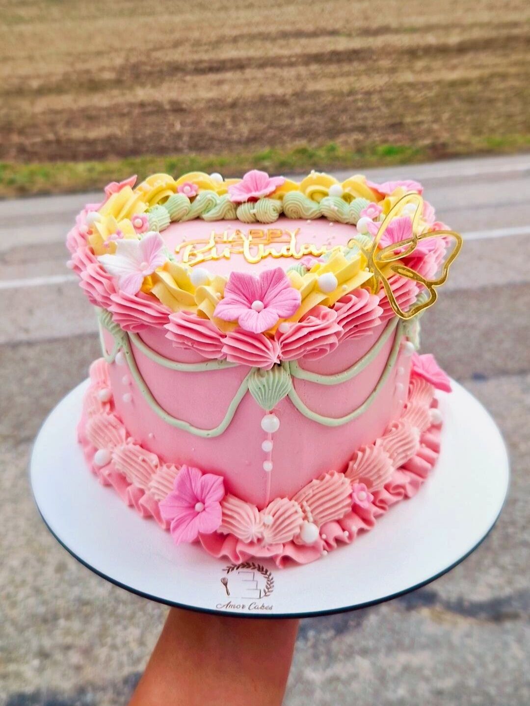Layer cake cœur vintage