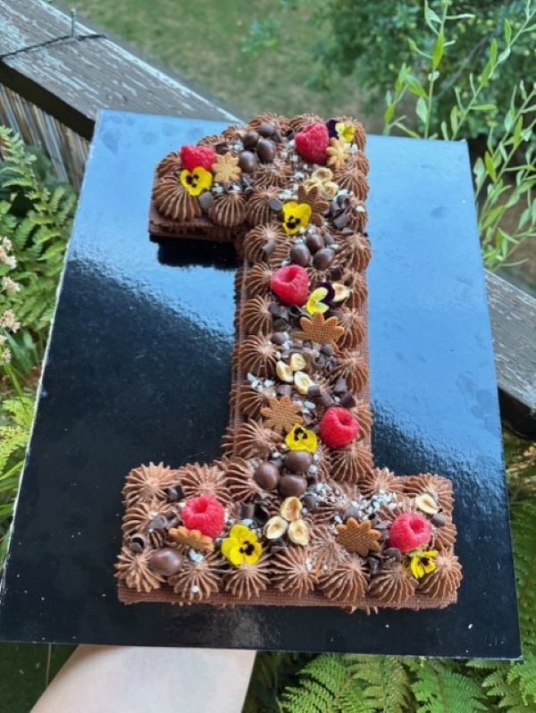 Number cake chocolat