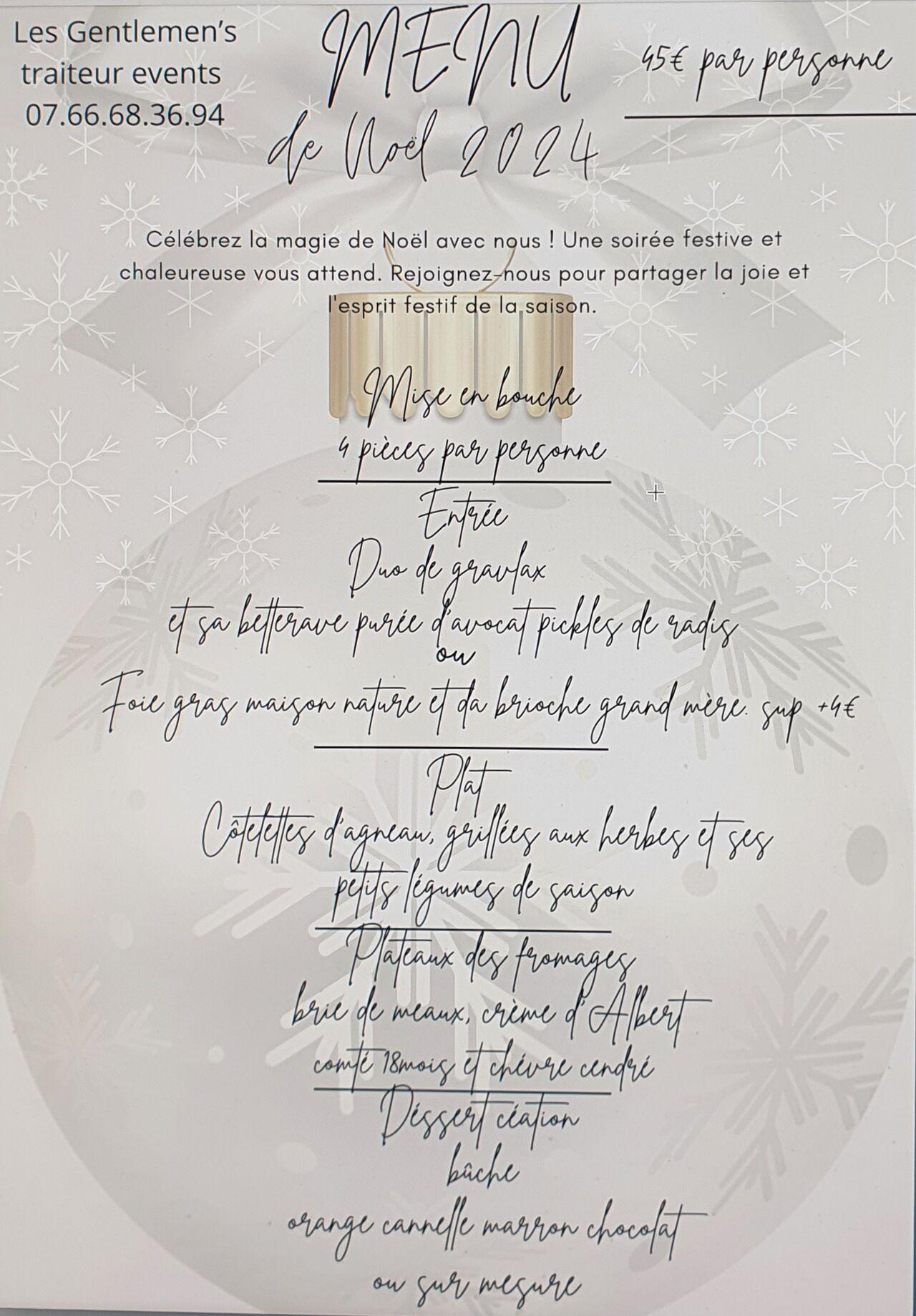 Menu de Noël 2024