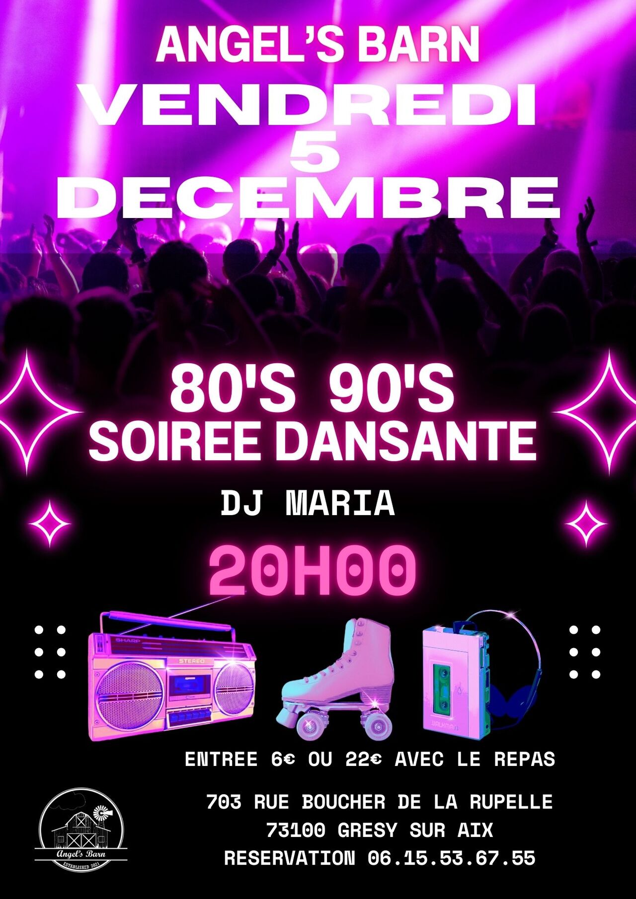 VENDREDI 5 DECEMBRE : SOIREE ANNEES 80